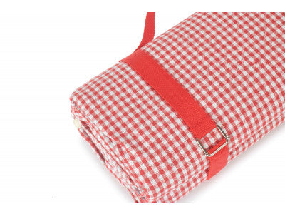 RED & WHITE GINGHAM PICNIC BLANKET