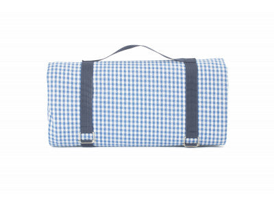 BLUE & WHITE GINGHAM PICNIC BLANKET