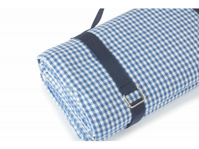 BLUE & WHITE GINGHAM PICNIC BLANKET