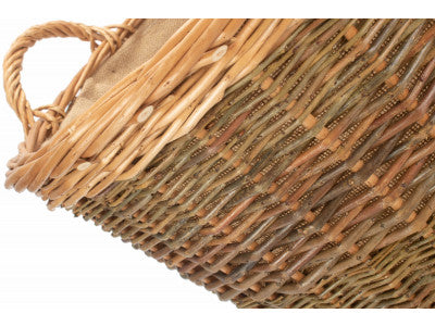 UNPEELED LOG BASKET with LINING