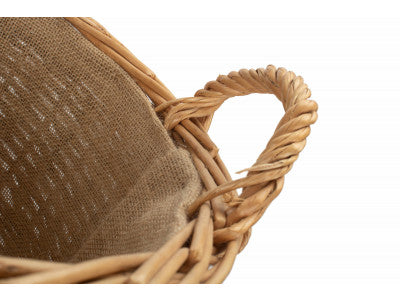 MEDIUM UNPEELED LOG BASKET with LINING