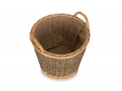 SMALL UNPEELED LOG BASKET with LINING