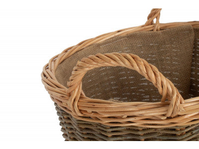 SMALL UNPEELED LOG BASKET with LINING