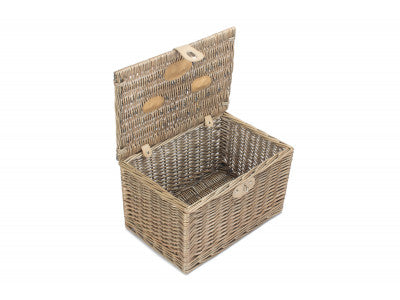 MEDIUM ANTIQUE WASH FINISH CHEST HAMPER