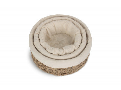 LINED ROUND SEAGRASS SMALL TRAY