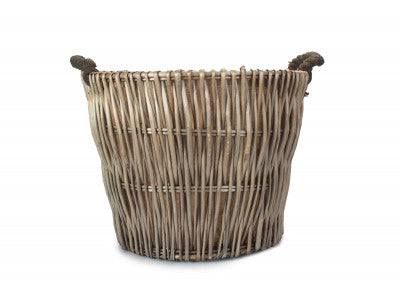 ROUND GREY LOG BASKET
