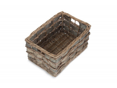 MEDIUM GREY SCANDI STORAGE BASKET - UNLINED