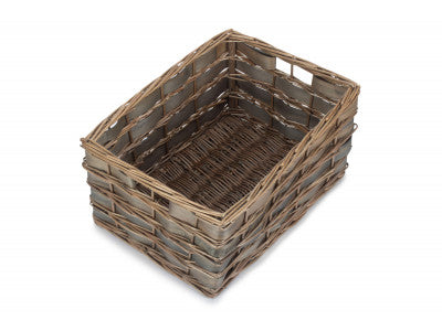 LARGE GREY SCANDI STORAGE BASKET - UNLINED