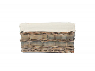 MEDIUM GREY SCANDI STORAGE BASKET with WHITE LINING