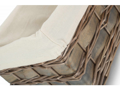 MEDIUM GREY SCANDI STORAGE BASKET with WHITE LINING