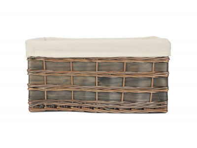 EXTRA LARGE GREY SCANDI STORAGE BASKET with WHITE LINING