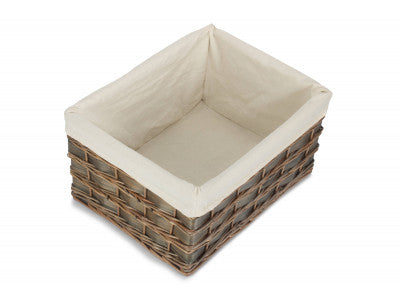 EXTRA LARGE GREY SCANDI STORAGE BASKET with WHITE LINING