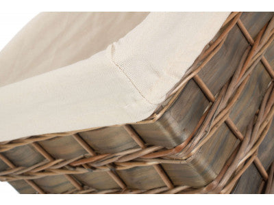 EXTRA LARGE GREY SCANDI STORAGE BASKET with WHITE LINING