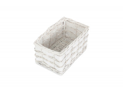 SMALL WHITE SCANDI STORAGE BASKET - UNLINED