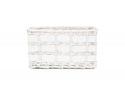SMALL WHITE SCANDI STORAGE BASKET - UNLINED