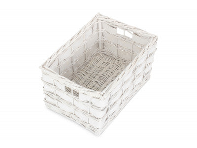 MEDIUM WHITE SCANDI STORAGE BASKET - UNLINED