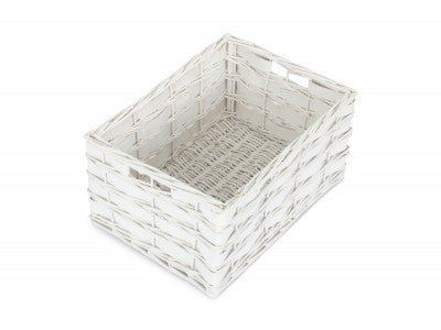 LARGE WHITE SCANDI STORAGE BASKET - UNLINED