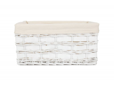 EXTRA LARGE WHITE SCANDI STORAGE BASKET with WHITE LINING