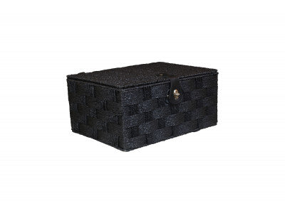 LARGE BLACK PAPER ROPE HAMPER