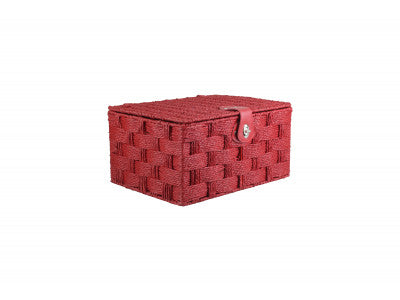 MEDIUM RED PAPER ROPE HAMPER