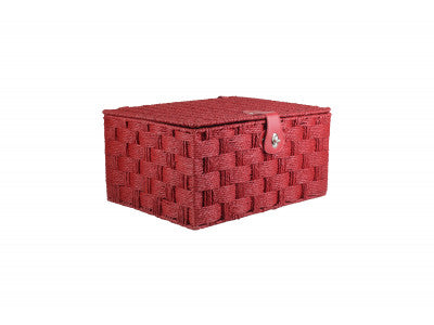 LARGE RED PAPER ROPE HAMPER