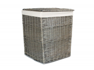 LARGE SQUARE LAUNDRY BASKET with WHITE LINING