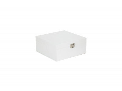 12" SQUARE WHITE WOODEN BOX