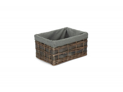 MEDIUM GREY SCANDI STORAGE BASKET with GREY SAGE LINING