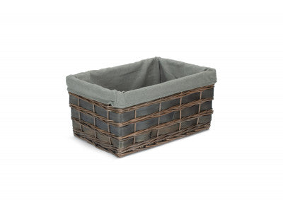 LARGE GREY SCANDI STORAGE BASKET with GREY SAGE LINING
