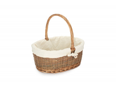 SIZE 3 OVAL UNPEELED WILLOW SHOPPER with WHITE LINING