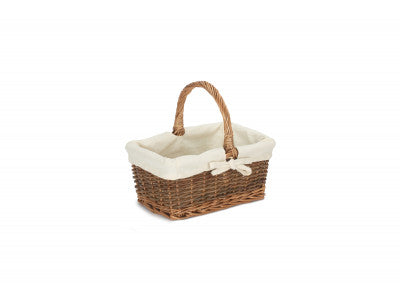 SIZE 1 RECTANGULAR UNPEELED WILLOW SHOPPER with WHITE LINING