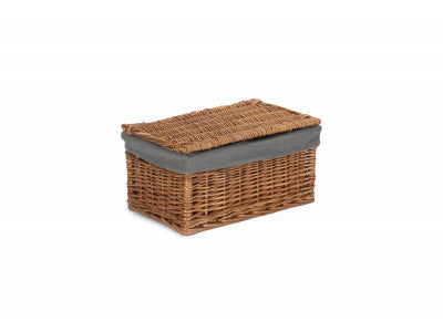 MEDIUM DOUBLE STEAMED STORAGE HAMPER with GREY SAGE LINING