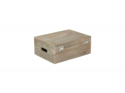 14" OAK EFFECT WOODEN BOX