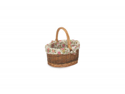 CHILD'S COUNTRY OVAL SHOPPER with GARDEN ROSE LINING