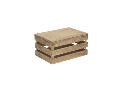 MEDIUM OAK EFFECT SLATTED WOODEN BOX