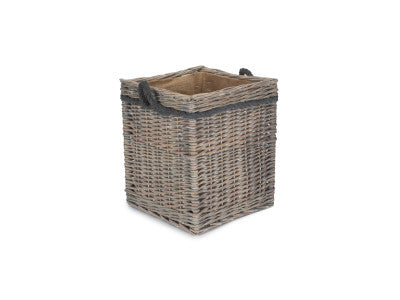 SIZE 1 GREY WASH SQUARE STORAGE BASKET