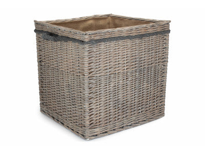 SIZE 3 GREY WASH SQUARE STORAGE BASKET