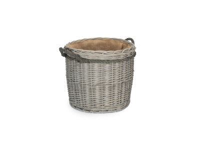 SIZE 1 GREY WASH ROUND STORAGE BASKET