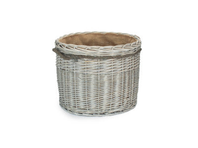 SIZE 2 GREY WASH ROUND STORAGE BASKET