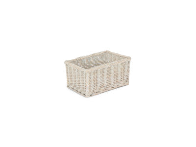 SIZE 2 SMALL WHITE WASH FINISH WILLOW TRAY