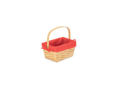 CHIPWOOD SWING HANDLE BASKET with RED LINING