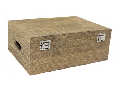 14" OAK EFFECT WOODEN BOX