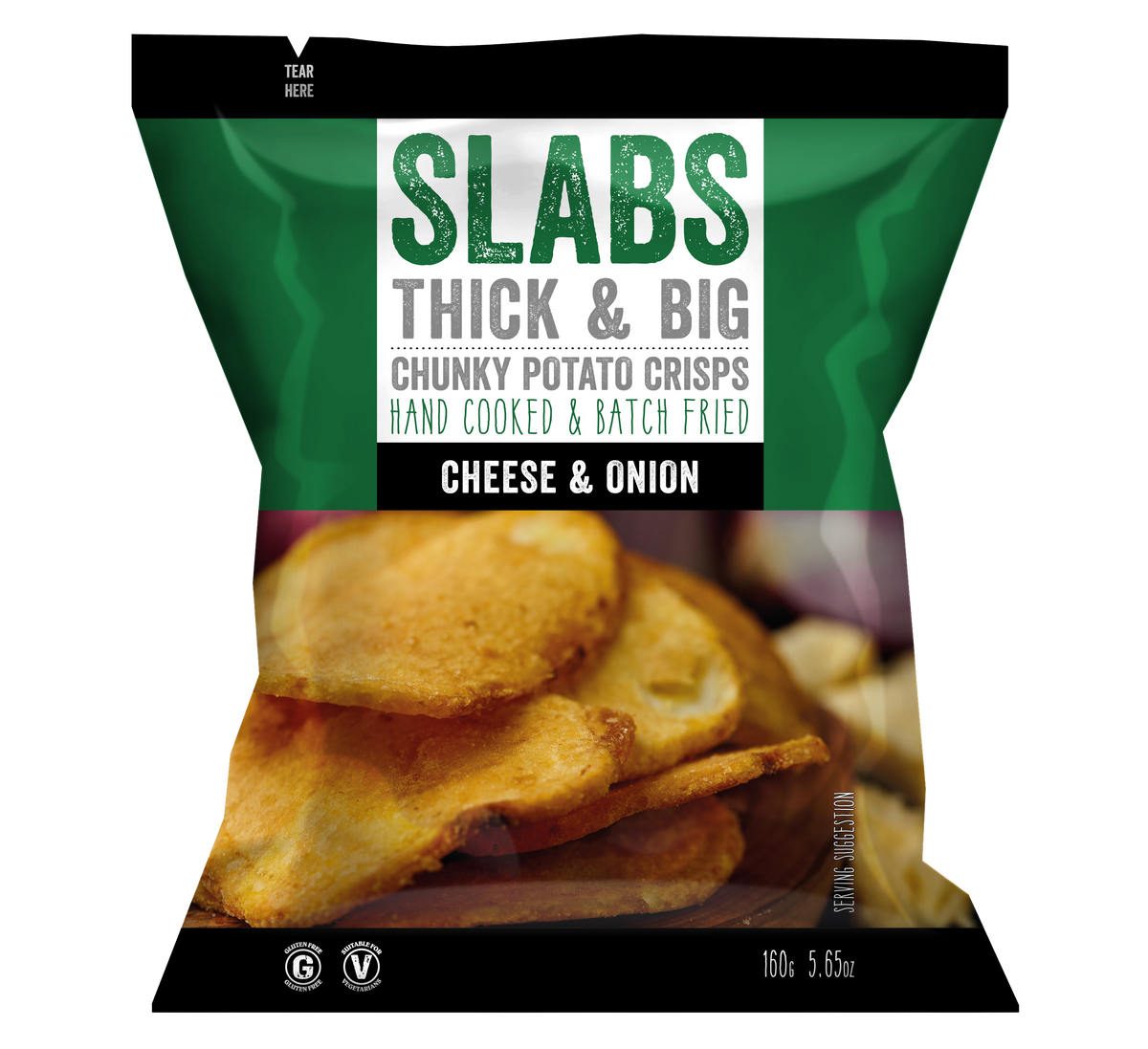 Slabs Cheese & Onion Chunky Crisps Sharing Bag (160g)