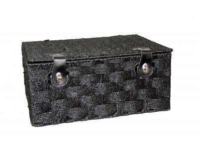 EXTRA LARGE BLACK PAPER ROPE HAMPER