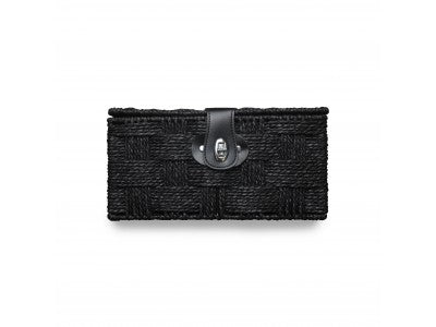 SMALL BLACK PAPER ROPE HAMPER