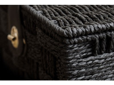 EXTRA LARGE BLACK PAPER ROPE HAMPER