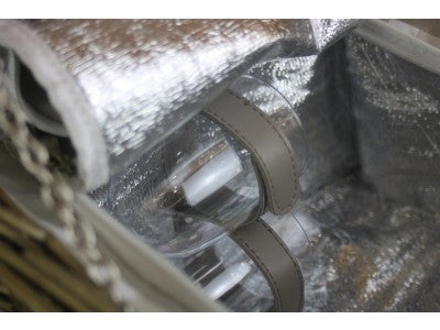 2 PERSON GREY CHECKED CHILLER HAMPER