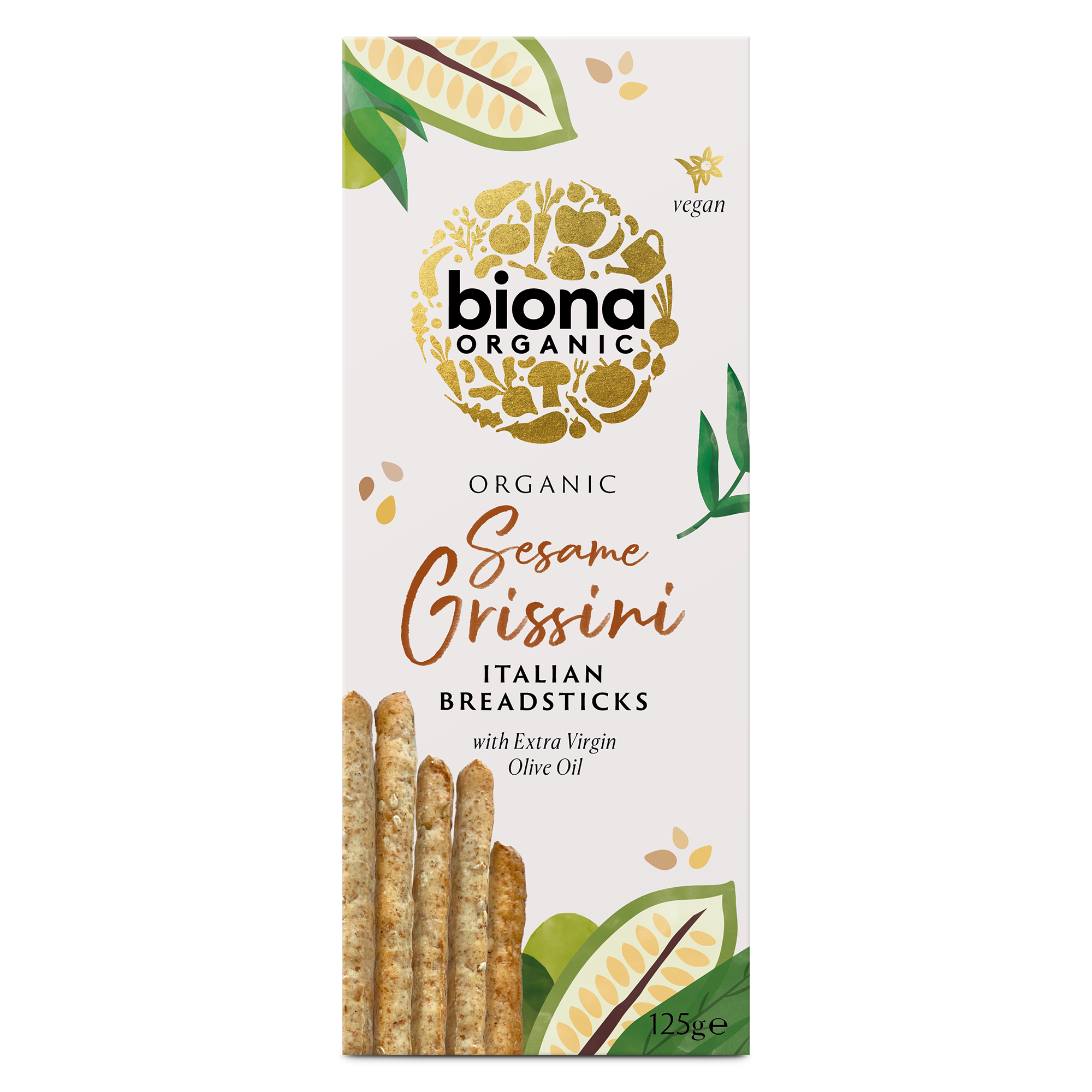 Biona Organic Sesame Grissini Italian Breadsticks (125g)