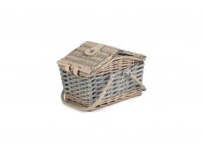 POPLAR ANTIQUE WASH SWING HANDLE HAMPER