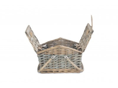 POPLAR ANTIQUE WASH SWING HANDLE HAMPER